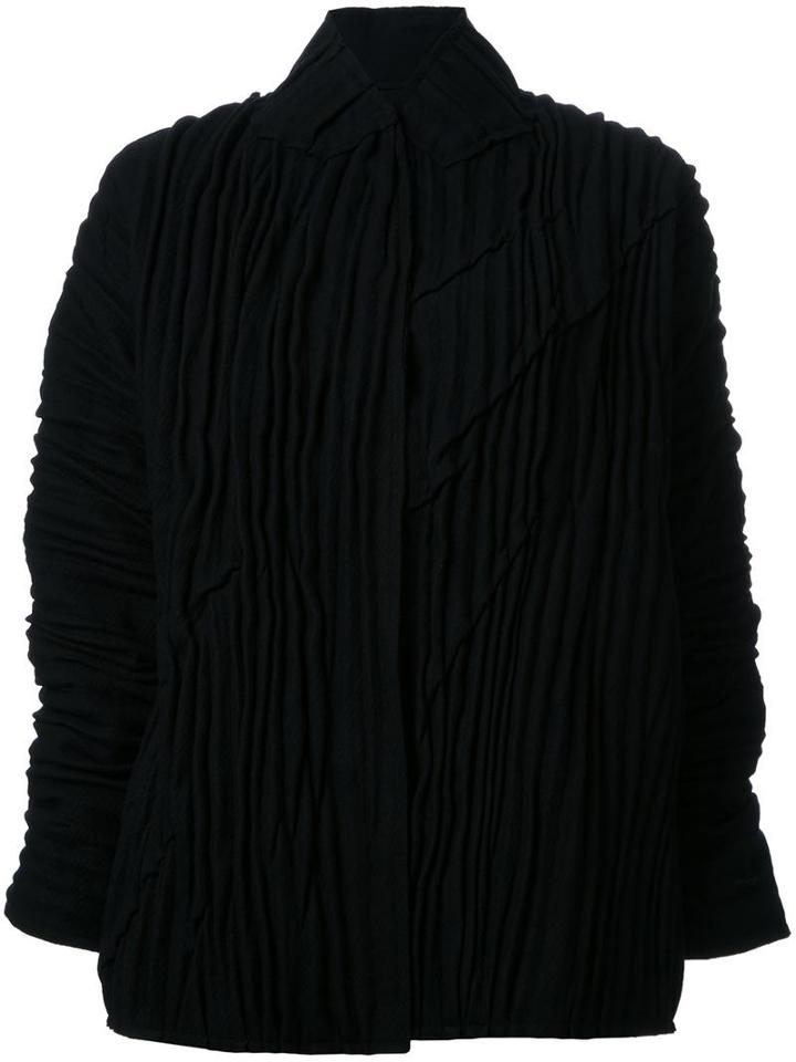 Nino Babukhadia Creased Oversized Jacket, Women's, Size: 38, Black, Polyester/wool
