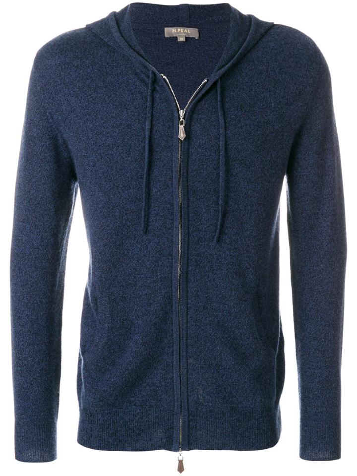 N.peal Zipped Cashmere Hoodie - Blue