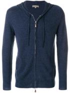 N.peal Zipped Cashmere Hoodie - Blue