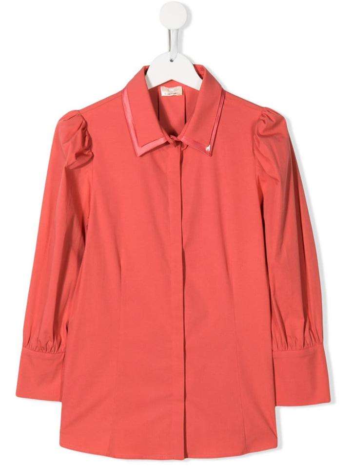 Elisabetta Franchi La Mia Bambina Box Pleat Shirt - Red