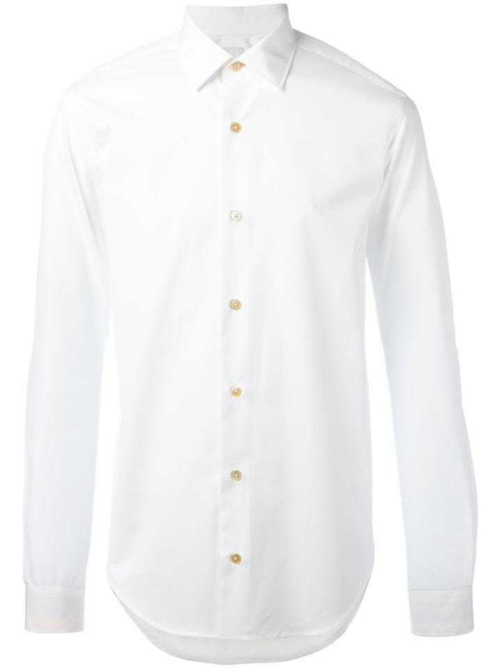 Paul Smith Slim-fit Shirt, Men's, Size: 15, White, Cotton
