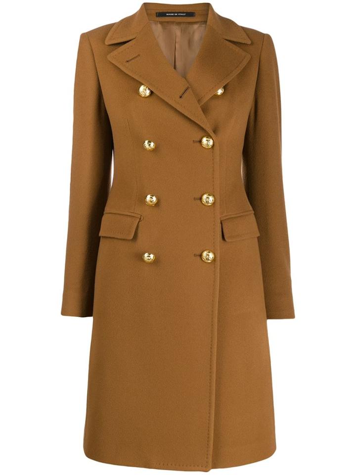 Tagliatore Abric Double-breasted Coat - Brown