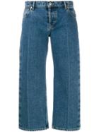 Balenciaga Cropped Wide Leg Jeans, Women's, Size: 40, Blue, Cotton