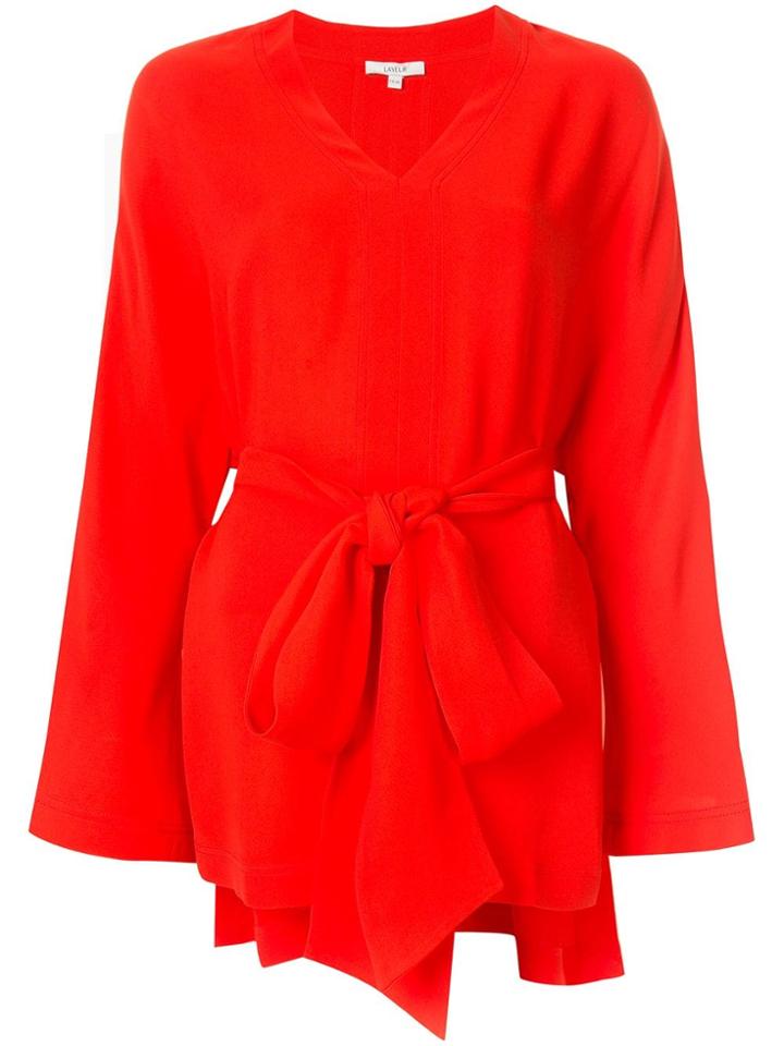Layeur Tie Waist Blouse - Red