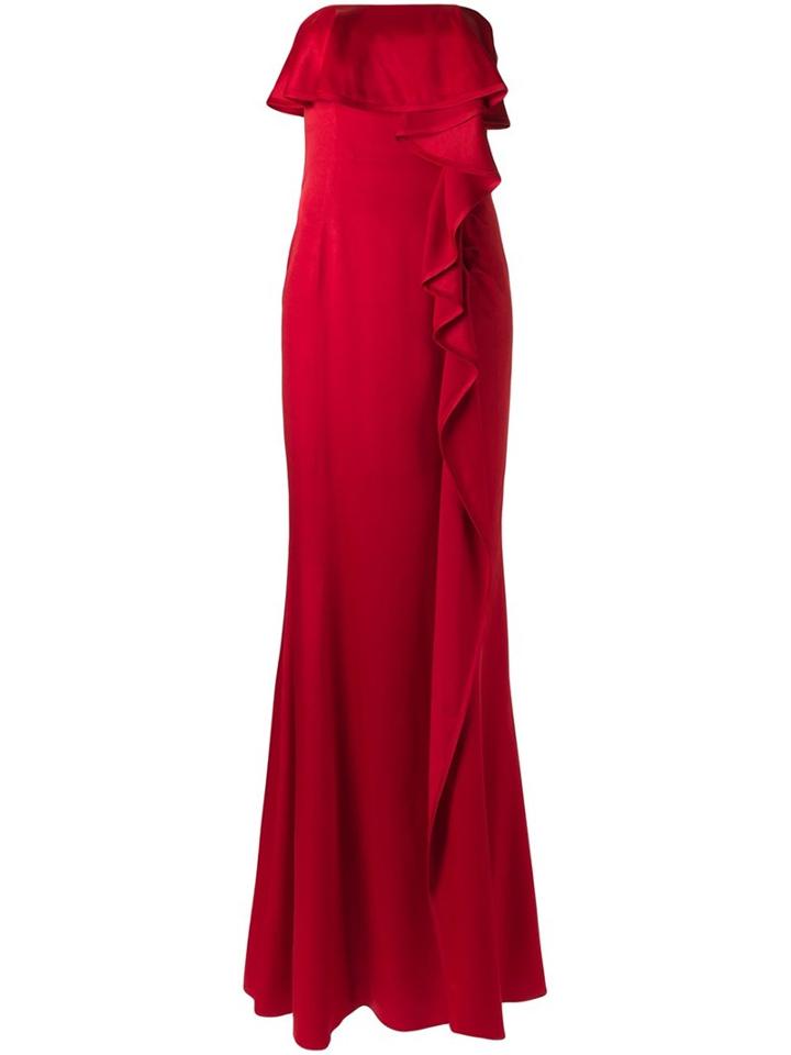 Tufi Duek Strapless Gown, Women's, Size: 36, Red, Acetate/viscose