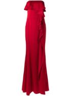 Tufi Duek Strapless Gown, Women's, Size: 36, Red, Acetate/viscose