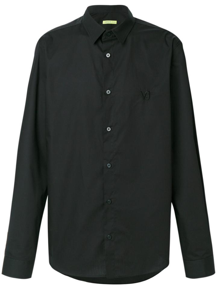 Versace Jeans Monogram Embroidered Shirt - Black