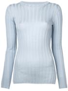 Cityshop - Ribbed Jumper - Women - Wool/tencel - One Size, Women's, Blue, Wool/tencel