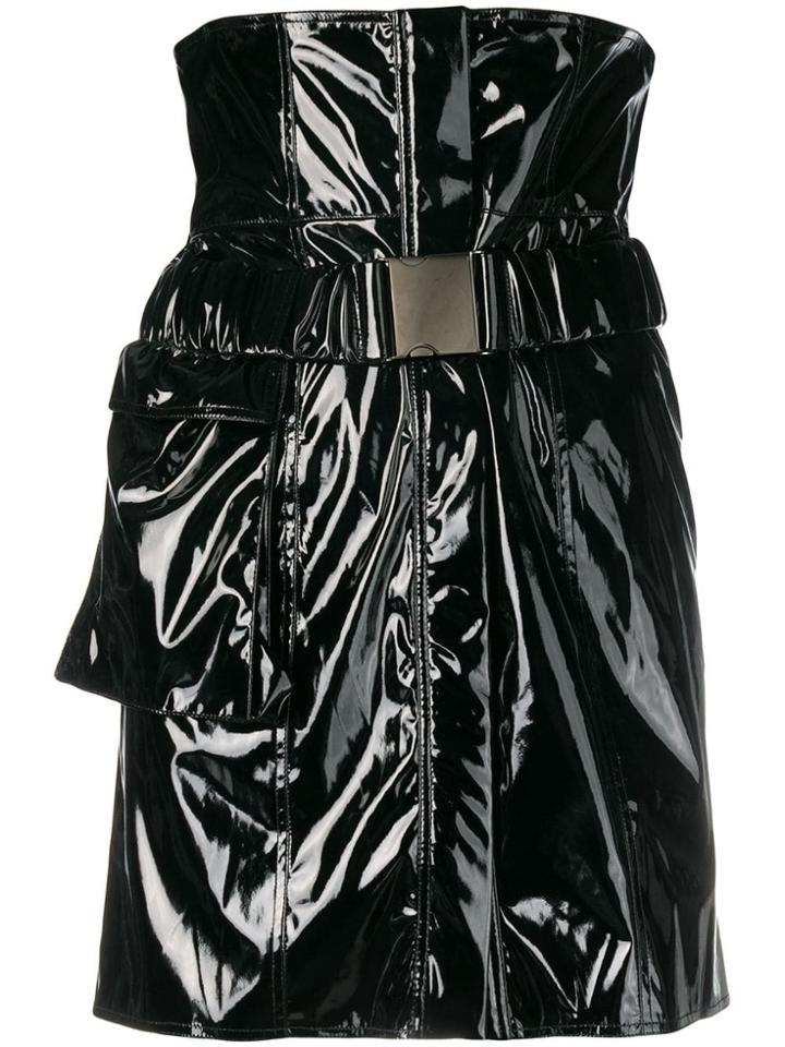 Faith Connexion High Waist Vinyl Mini Skirt - Black