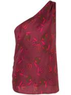 Rebecca De Ravenel Abstract-print Silk Top - Red