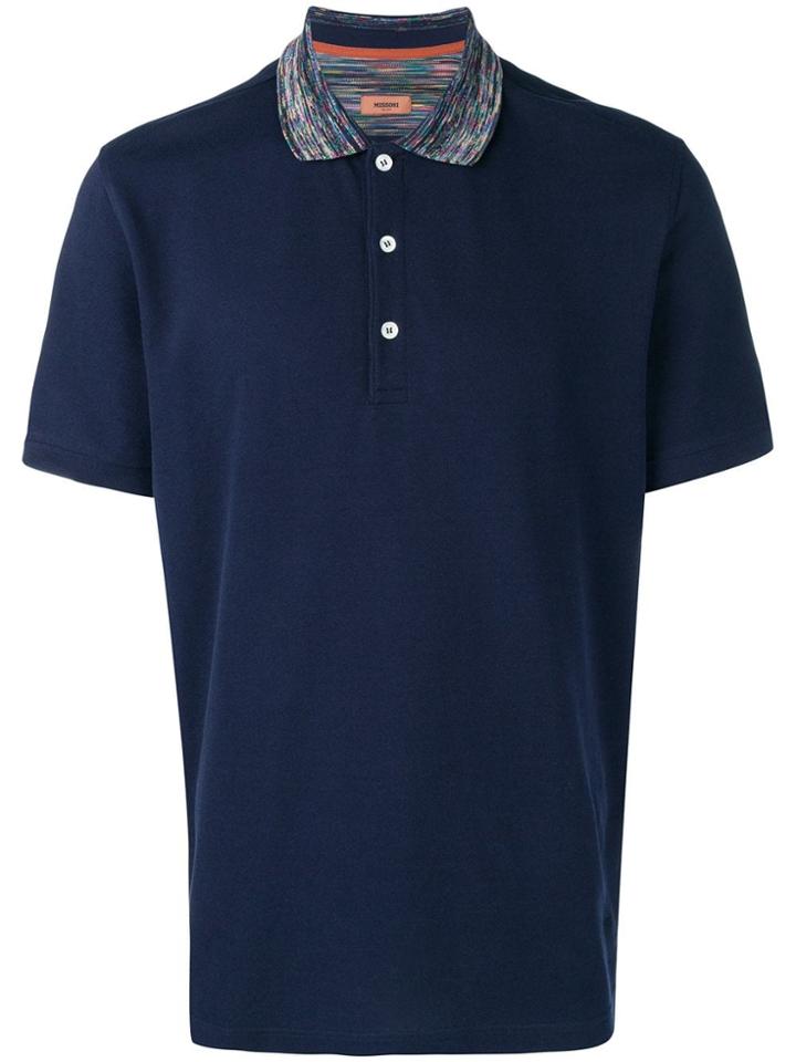 Missoni Short Sleeved Polo Shirt - Blue