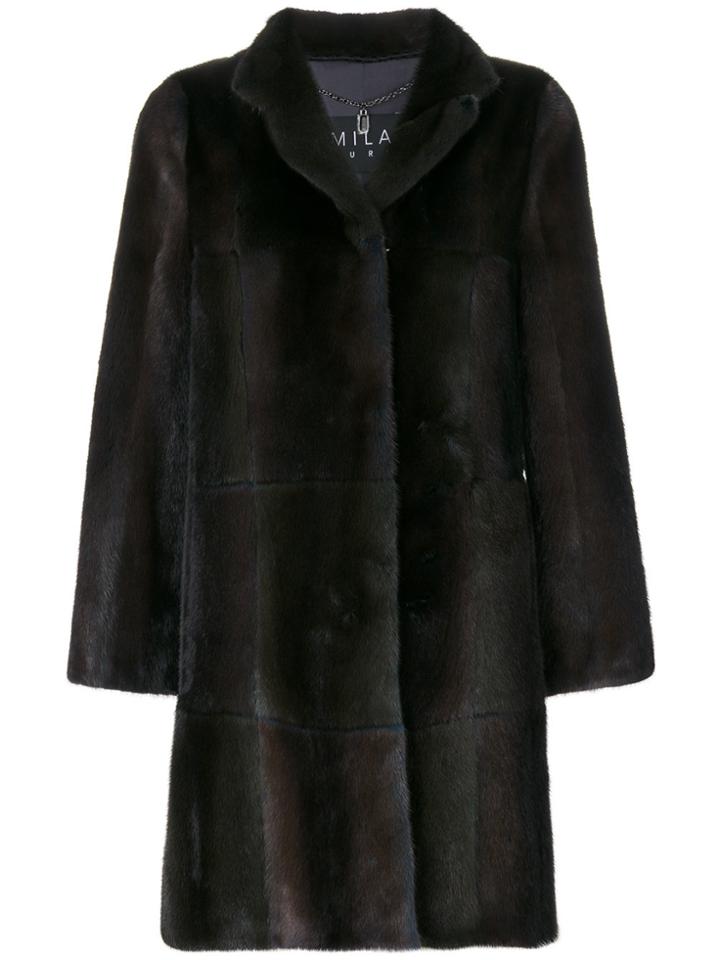 Cara Mila Tania Quadrille Mink Coat - Green