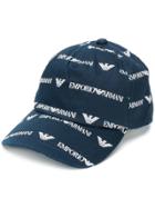 Emporio Armani Denim Logo Hat - Blue