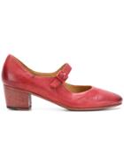 Pantanetti Pointed Mary Jane Pumps - Red