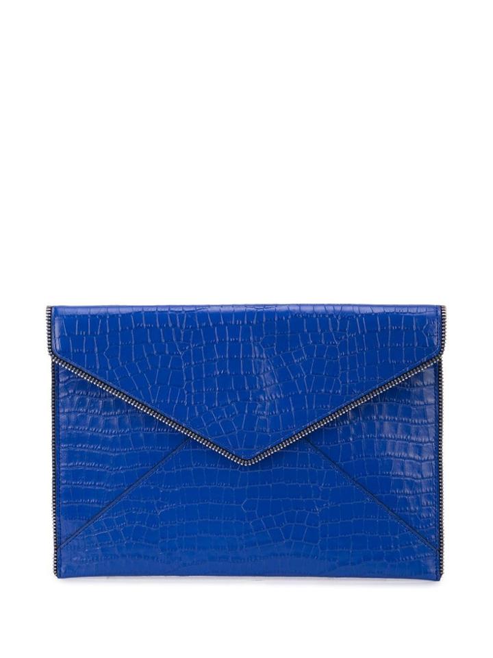 Rebecca Minkoff Zip Detail Envelope Clutch Bag - Blue