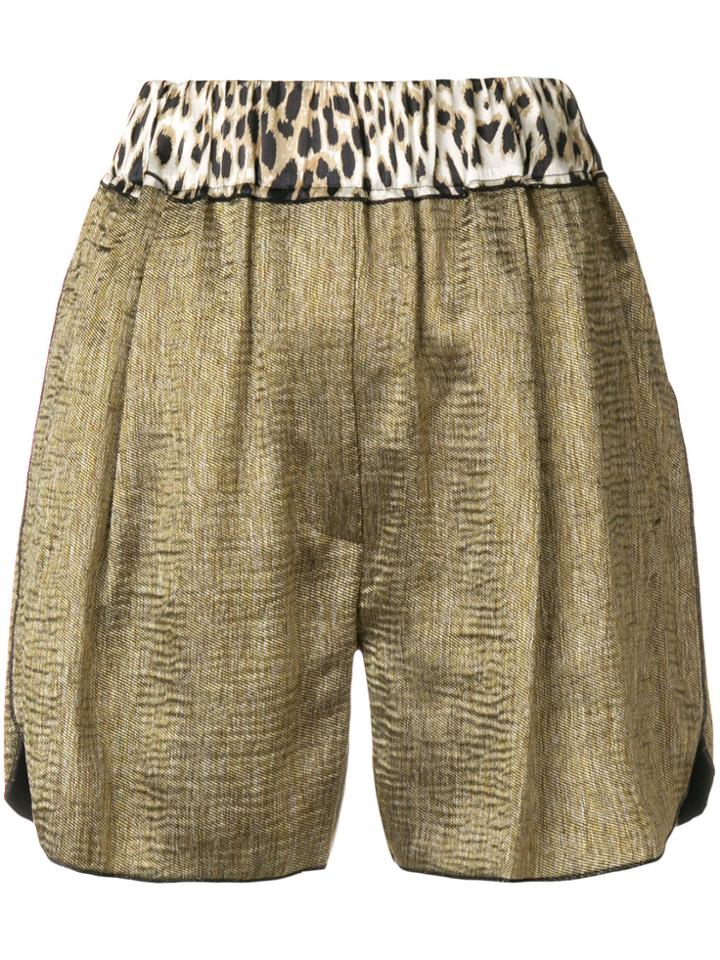 Forte Forte High Waisted Floaty Shorts - Metallic
