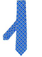 Kiton Lozenges Printed Tie - Blue