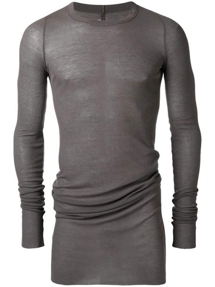 Rick Owens Draped Jumper, Men's, Size: Large, Grey, Silk/viscose