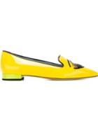 Chiara Ferragni Flirting Slippers, Women's, Size: 40, Yellow/orange, Leather/patent Leather