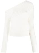 Patrizia Pepe Stud Detail Off-shoulder Sweater - White
