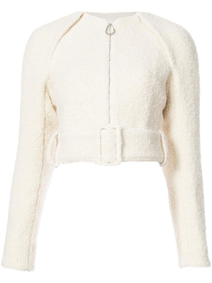 Victoria Beckham Zip Cropped Jacket - White
