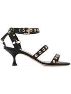 Twin-set Strappy Eyelet Sandals - Black