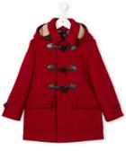 Burberry Kids Hooded Duffle Coat, Girl's, Size: 10 Yrs, Red