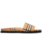 Burberry Vintage Check Slides - Yellow