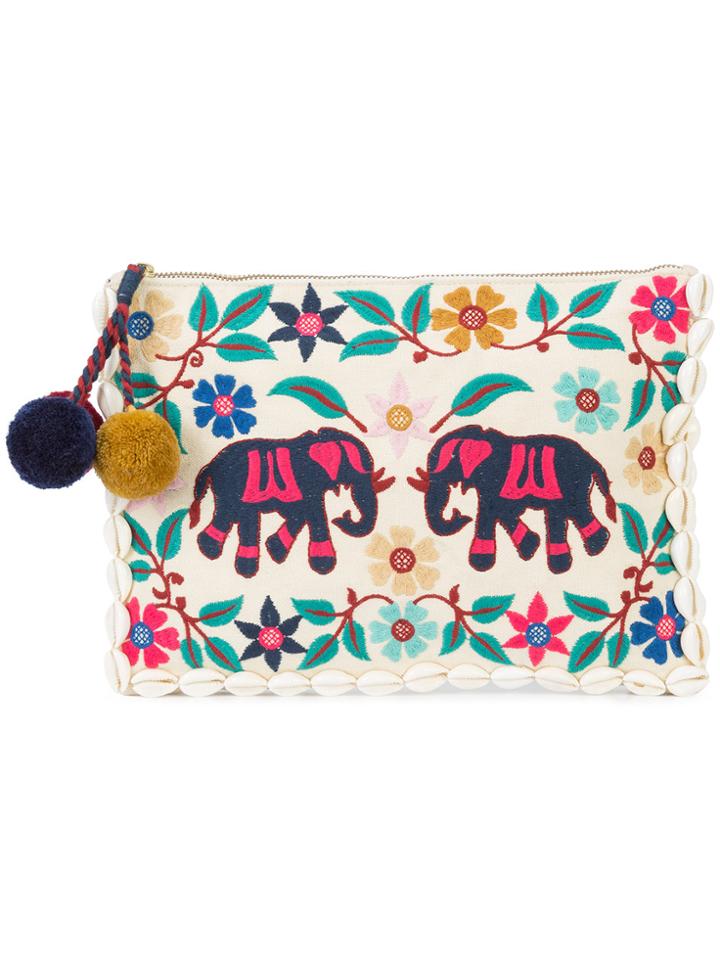 Figue Elephant Garden Clutch - White
