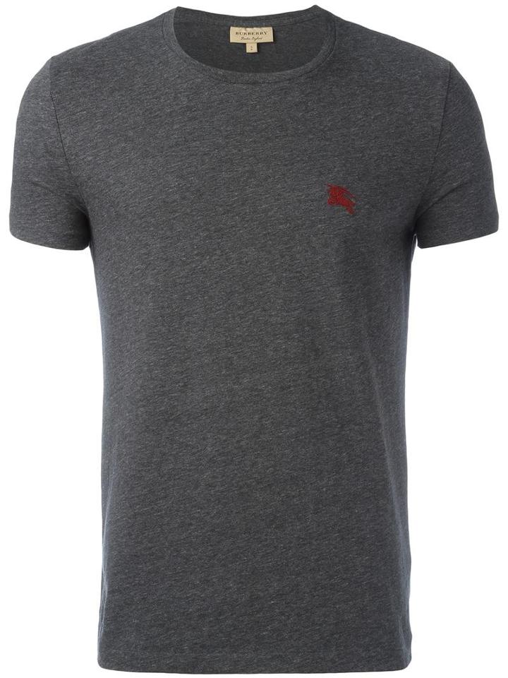 Burberry Logo Patch T-shirt, Men's, Size: Large, Grey, Cotton