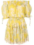 Hemant And Nandita Strapless Floral Print Dress - Yellow