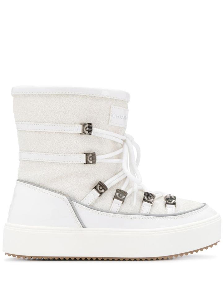 Chiara Ferragni Flirting Ankle Snow Boots - White