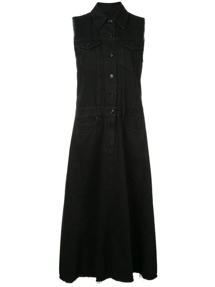 Mm6 Maison Margiela Sleeveless Denim Shirt Dress - Black