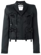Moschino Bow Tie Embellished Jacket, Women's, Size: 38, Black, Polyester/rayon/virgin Wool