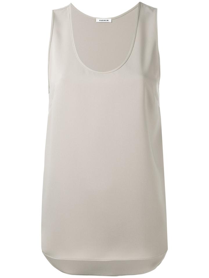 P.a.r.o.s.h. - Scoop Neck Top - Women - Polyester - S, Grey, Polyester