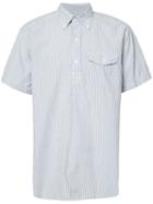 Engineered Garments Seersucker Short Sleeve Shirt, Men's, Size: Medium, Blue, Cotton