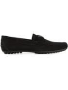 Emporio Armani Round Toe Loafers - Black
