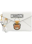 Moschino Teddy Bear Envelope Clutch - White