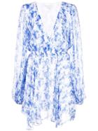 Caroline Constas Ruffle Draped Dress - Blue