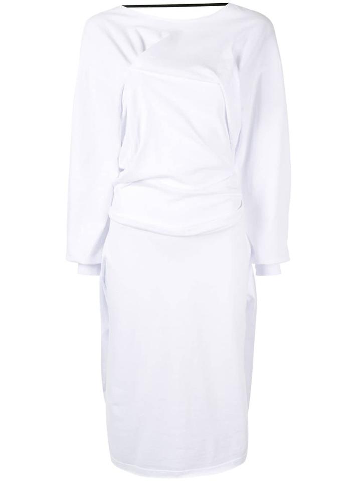 Aganovich Draped Midi Dress - White
