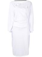 Aganovich Draped Midi Dress - White