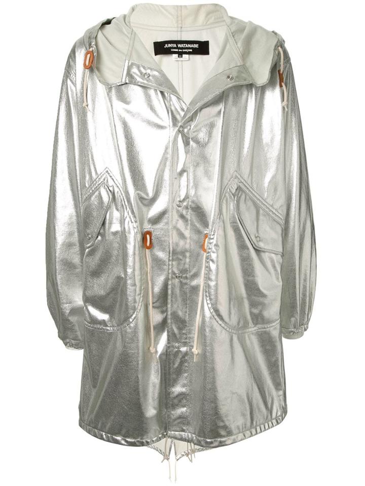 Junya Watanabe Comme Des Garçons Vintage Metallic Parka Coat - Silver