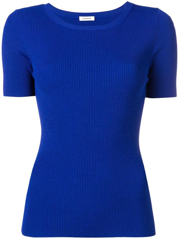 P.a.r.o.s.h. Fitted Ribbed T-shirt - Blue