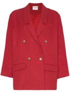 Magda Butrym Bayamon Double Breasted Linen Blazer - Red