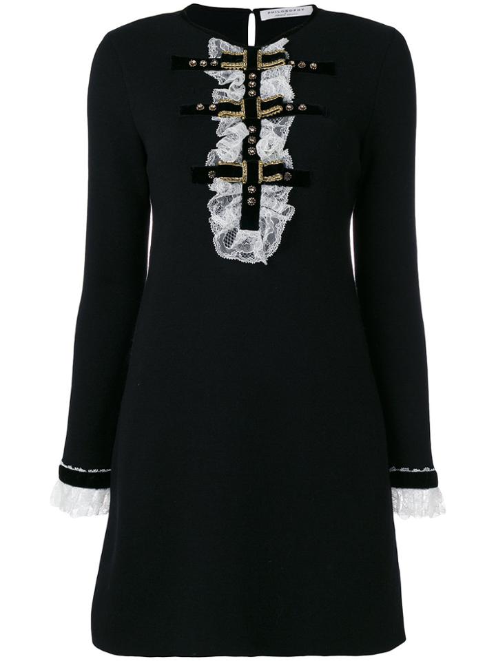 Philosophy Di Lorenzo Serafini Lace Diamante Detail Dress - Black