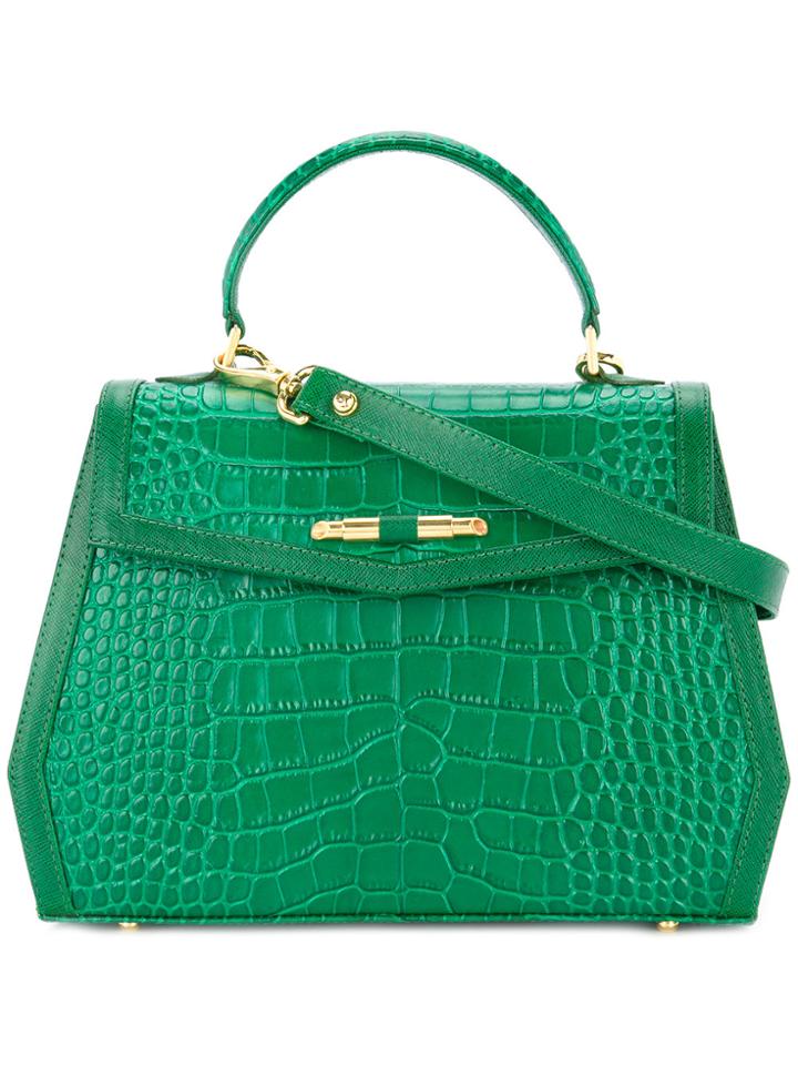 Rula Galayini Amelie Crocodile Embossed Bag - Green