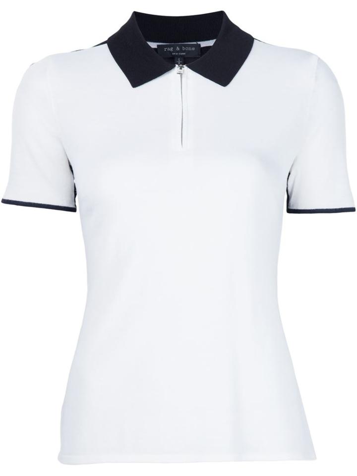 Rag & Bone 'alice' Polo, Women's, Size: Large, White, Rayon/wool