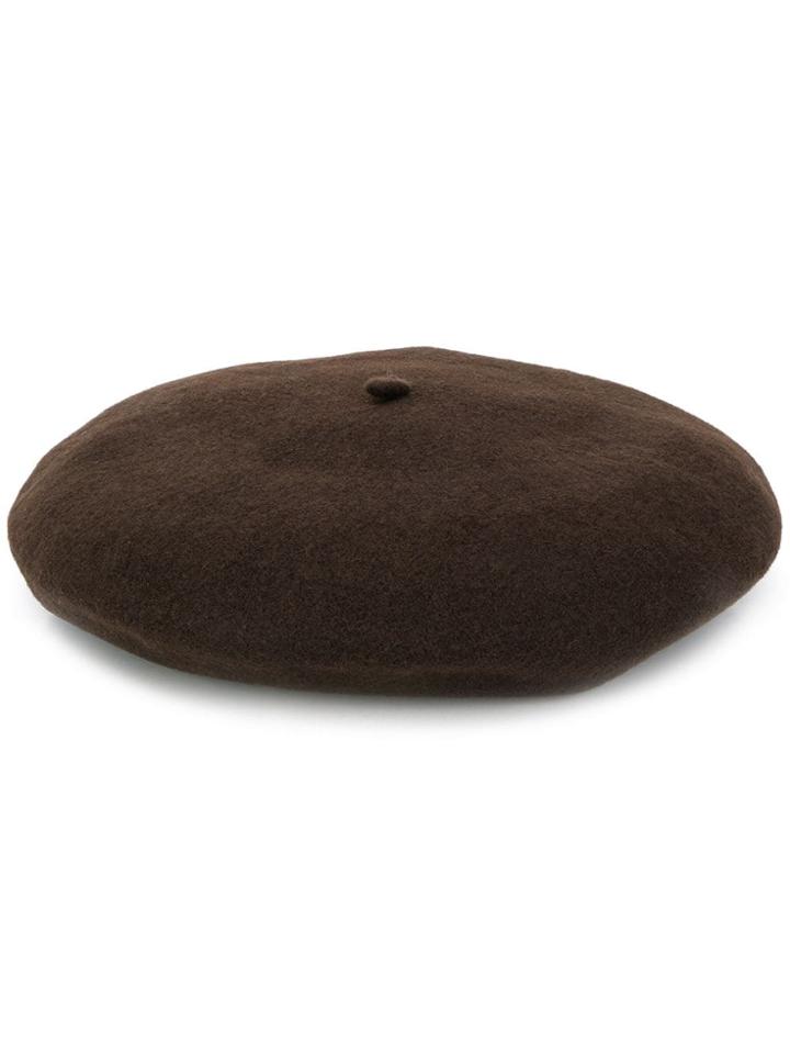 Celine Robert Knitted Beret Hat - Brown
