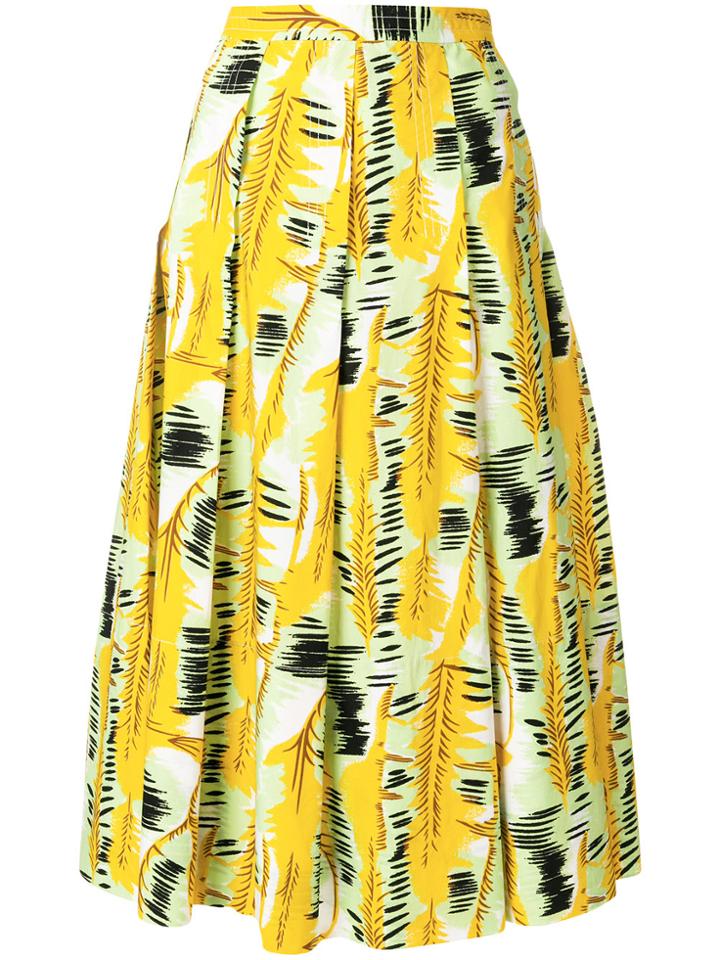 Marni Printed Midi Skirt - Yellow & Orange