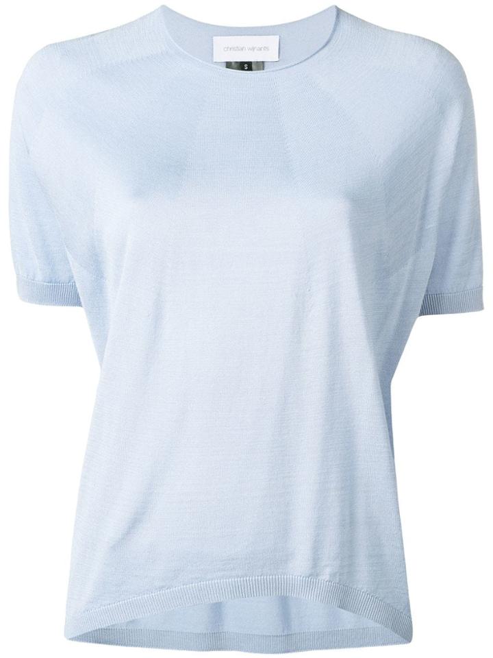 Christian Wijnants Knitted Short Sleeved Top - Blue